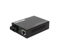 Intellinet 508544 Convertisseur de Média Multimode 850nm, Gigabit Ethernet, SC, portée 550m, standards IEEE 802.3ab/u/z, Jumbo Frames 9.2K, VLAN, QoS