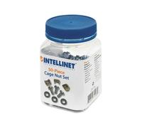 Intellinet 711081 - Pack Écrou Cage Argent Métal/Plastique - Kit de Montage Inclus - Poids 10g - Certification CE - Pour Racks Serveur