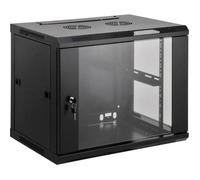 Intellinet Armoire réseau, Montage Mural (Standard), 9U, Profondeur 450 mm, Noir, assemblée, Max 60 kg, Porte en métal et Verre, Panneau arrière, côtés Amovibles, Convient également pour Une