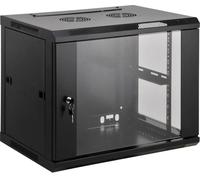 Intellinet Armoire réseau, Montage Mural (Standard), 9U, Profondeur 450 mm, Noir, assemblée, Max 60 kg, Porte en métal et Verre, Panneau arrière, côtés Amovibles, Convient également pour Une