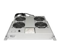 Intellinet 712798 Unité de Refroidissement avec 4 Ventilateurs pour armoires de 19" à Monter au Plafond avec Thermostat Gris
