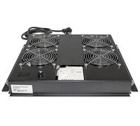 Intellinet 712866 Unité de refroidissement avec 4 ventilateurs pour armoires de 19" - Montage au plafond - Avec thermostat - Noir