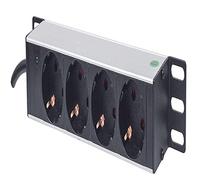 Intellinet Unité de distribution d'énergie 714020 – 4 sorties CA 1U, indicateur, câble 1,8 m – Gris