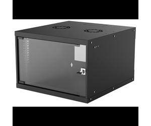 Intellinet 714785 Rack Mural 6U Noir, Porte en Verre, Profondeur 560mm, Charge Max. 50kg, Acier Galvanisé, IP20, Conforme ANSI/EIA RS-310-D