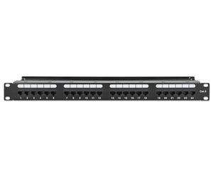 Intellinet 721035 Panneau Patch UTP 24 Places RJ45 Cat.6 avec barre de gestion des câbles Noir