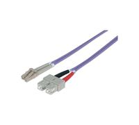 Intellinet 750936 Câble Fibre Optique OM4 3m LC/SC 50/125µm Duplex LSZH Violet - Diamètre Câble 3mm - Poids 80g