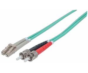 intellinet 751001 Glasfaser LWL Fiber Optic Kable Duplex LC/ST (50/125) OM3 2m A