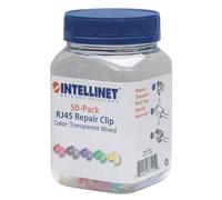 intellinet Lot de 50 Clips de réparation RJ45 (pour la réparation de connecteurs modulaires RJ45) Transparent Multicolore 771450