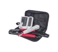Intellinet 780070 - Kit d'outils réseau 4 unités Noir : Pince à sertir 8P8C, outil LSA 66/110-88, pince coupante, testeur RJ45/RJ12/RJ11, sac de rangement.