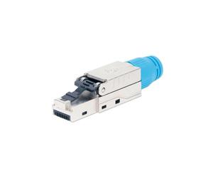 Intellinet 791199 Connecteur RJ45 Mâle Cat8.1 U/FTP (STP) Contacts Or, Bleu, 1 pièce, Résistance 20 mΩ, 1.5A, -40°C à 60°C, 12x58x14mm