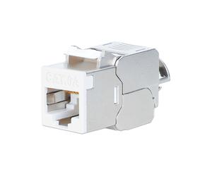 Intellinet 791304 Module Keystone RJ-45 Cat6a 10GBase-T PoE Contacts Or Boîtier Zinc Acier Inox/Blanc 14.8x36x20mm IEEE 802.3bt 500MHz