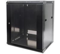 Intellinet Armoire réseau murale 19" (standard), 15U, profondeur 450 mm, noire, en kit, charge max. 60 kg, utilisable sur bureau ou sol, porte métal et verre, profondeur utile 260 à 350 mm, porte méta
