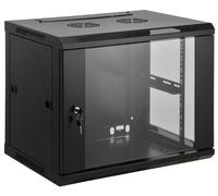 Intellinet Armoire réseau murale 19 (standard), 20U, profondeur 450 mm, noire, assemblée, charge max. 60 kg, utilisable sur bureau ou sol, profondeur utile 350 mm, porte métal et verre, panneaux latér