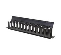 Intellinet Barre de rangement pour câbles 19 po, Barre de rangement pour câbles 19 po, 1U, avec couvercles, noir - Panneau d'agencement de câbles de rack avec couvercle - noir, RAL 9005 - 1U - 19