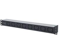 Intellinet Barre multiprise 19" (48,26 cm) 8 Prises C19/C20 Schwarz/Silber