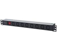 Intellinet Barre multiprise 48 cm (19") 8 Prises C13/C14 Schwarz/Silber
