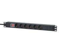 INTELLINET Bâti de prises / PDU 19'' 6x, contact de protection, 1 UH