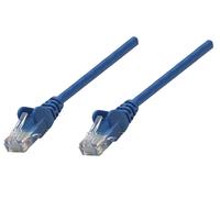 Intellinet Câble patch réseau Cat6A, 0,25 m, bleu, cuivre, S/FTP, LSOH/LSZH, PVC, RJ45, contacts plaqués or, anti-accroc, avec manchon, garantie à vie