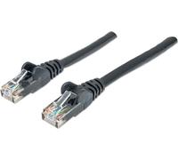 Intellinet Network Patch Cable, Cat6, 1m, Black, CCA, U/UTP, PVC, RJ45, Gold Plated Contacts, Snagless, Booted, Lifetime Warranty, Polybag - Cordon