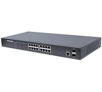 Intellinet Commutateur réseau 16 ports Gigabit PoE+ géré via Web – 2 x SFP – IEEE 802.3at/af – 19"