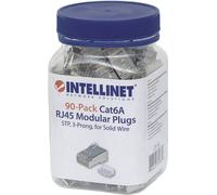 Intellinet Connecteur modulaire RJ45 STP 3 points pour câble massif 90 mâle dans la tasse, Intellinet 90-Pack Cat6A 790680 Contact à sertir Nombre de pôles