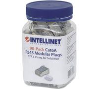 Intellinet Connecteur modulaire RJ45 STP 3 points pour câble massif 90 mâle dans la tasse, Intellinet 90-Pack Cat6A 790680