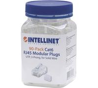 Intellinet Connecteur modulaire RJ45 UTP 3 points pour câble massif 90 mâle dans la tasse, Intelline