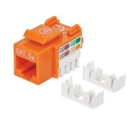 Intellinet Embases CAT5e pour découpe standard, UTP, orange, terminaison à impact - Jack avec fonction de correction keystone - CAT 5e - UTP - orange - 1 port
