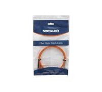 Intellinet Fiber Optic Patch Cable, OM2, LC/ST, 2m, Orange, Duplex, Multimode, 50/125 µm, LSZH, Fibre, Lifetime Warranty, Polybag - Cordon de