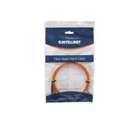 Intellinet Fiber Optic Patch Cable, OM2, LC/ST, 3m, Orange, Duplex, Multimode, 50/125 µm, LSZH, Fibre, Lifetime Warranty, Polybag - Cordon de