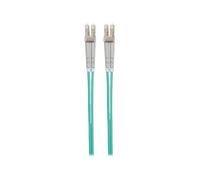Intellinet Fiber Optic Patch Cable, OM3, LC/LC, 1m, Aqua, Duplex, Multimode, 50/125 µm, LSZH, Fibre, Lifetime Warranty, Polybag - Cordon de