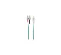Intellinet Fiber Optic Patch Cable, OM3, LC/SC, 5m, Aqua, Duplex, Multimode, 50/125 µm, LSZH, Fibre, Lifetime Warranty, Polybag - Cordon de