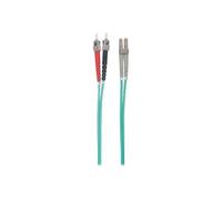 Intellinet Fiber Optic Patch Cable, OM3, ST/LC, 1m, Aqua, Duplex, Multimode, 50/125 µm, LSZH, Fibre, Lifetime Warranty, Polybag - Cordon de
