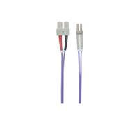Intellinet Fiber Optic Patch Cable, OM4, LC/SC, 5m, Violet, Duplex, Multimode, 50/125 µm, LSZH, Fibre, Lifetime Warranty, Polybag - Cordon de