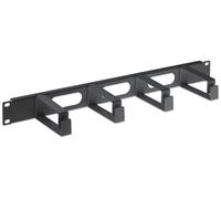 Intellinet gestion de câbles pour armoire 19", 1 UH, 4 grands anneaux en plastique, noir - panneau de gestion de câbles pour armoire - noir, RAL 9005 - 1U - 48.3 cm (19")