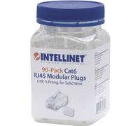 Intellinet Kabel Connecteur modulaire RJ45 UTP 3 points pour câble massif 90 mâle dans la tasse, Intellinet 90-Pack Cat6 790604 Contact à sertir Nombre de
