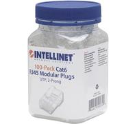 Intellinet Kabel Pack de 100 modules RJ45 catégorie 6 Intellilnet, fiche modulaire UTP, 2 points, pour câble 100 fiches mâles par poche 502344 Contact à sertir