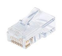 Intellinet Lot de 100 connecteurs modulaires RJ45 Cat5e de gamme professionnelle, UTP, 3 broches, pour câble monobrin, 100 connecteurs dans un pot. - Connecteur de réseau - RJ-45 (M) - UTP - CAT...
