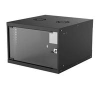 Intellinet Network Cabinet, Wall Mount (Basic), 6U, Usable Depth 500mm/Width 485mm, Black, Flatpack, Max 50kg, Glass Door, 19", Parts for wall installation (eg screws and rawl plugs) not included, Thr