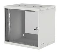 Intellinet Network Cabinet, Wall Mount (Basic), 9U, Usable Depth 500mm/Width 485mm, Grey, Flatpack, Max 50kg, Glass Door, 19", Parts for wall installation (eg screws and rawl plugs) not included, Thre