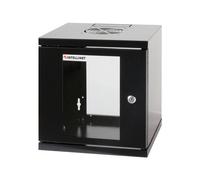 Intellinet Network Cabinet, Wall Mount (Standard), 12U, Usable Depth 350mm/Width 540mm, Black, Assembled, Max 60kg, Metal & Glass Door, Back Panel, Removeable Sides,Suitable also for use on desk...