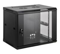 Intellinet Network Cabinet, Wall Mount (Standard), 20U, Usable Depth 500mm/Width 540mm, Black, Assembled, Max 60kg, Metal & Glass Door, Back Panel, Removeable Sides,Suitable also for use on desk or fl