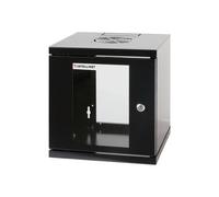 Intellinet Network Cabinet, Wall Mount (Standard), 6U, Usable Depth 265mm/Width 239mm, Black, Assembled, Max 60kg, Metal & Glass Door, Back Panel, Removeable Sides,Suitable also for use on desk or flo