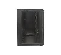 Intellinet Network Cabinet, Wall Mount (Standard), 9U, Usable Depth 260mm/Width 510mm, Black, Flatpack, Max 60kg, 19", Metal & Glass Door, Back