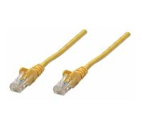 Intellinet Network Patch Cable, Cat5e, 0.5m, Yellow, CCA, U/UTP, PVC, RJ45, Gold Plated Contacts, Snagless, Booted, Lifetime Warranty, Polybag - Cordon de raccordement - RJ-45 (M) pour RJ-45 (M) - 45 