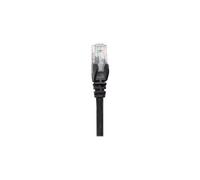 Intellinet Network Patch Cable, Cat5e, 1m, Black, CCA, U/UTP, PVC, RJ45, Gold Plated Contacts, Snagless, Booted, Lifetime Warranty, Polybag - Cordon