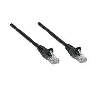 Intellinet Network Patch Cable, Cat5e, 1m, Black, CCA, U/UTP, PVC, RJ45, Gold Plated Contacts, Snagless, Booted, Lifetime Warranty, Polybag - Cordon