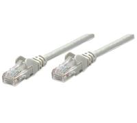Intellinet Network Patch Cable, Cat5e, 1m, Grey, CCA, U/UTP, PVC, RJ45, Contacts plaqués or, Snagless, Booted, Lifetime Warranty, Polybag - Patch-Kabel - RJ-45 (M)