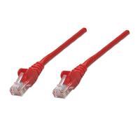 Intellinet Network Patch Cable, Cat5e, 1m, Red, CCA, U/UTP, PVC, RJ45, Gold Plated Contacts, Snagless, Booted, Lifetime Warranty, Polybag - Cordon de raccordement - RJ-45 (M) pour RJ-45 (M) - 1 m...