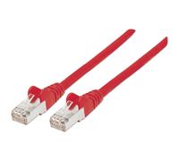 Intellinet Network Patch Cable, Cat6, 0.5m, Red, Copper, S/FTP, LSOH / LSZH, PVC, RJ45, Gold Plated Contacts, Snagless, Booted, Lifetime Warranty,